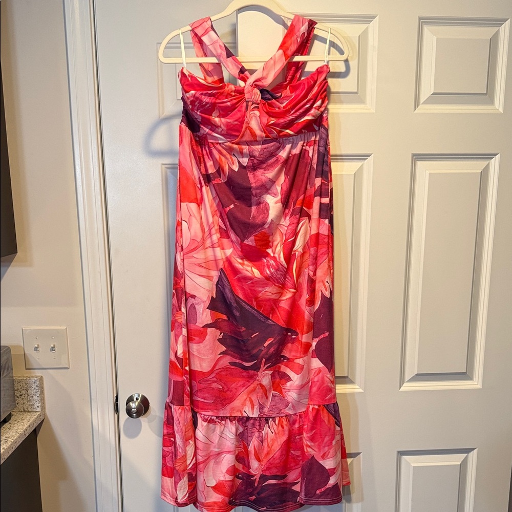 Grace Karin Vibrant Pink and Purple Maxi Dress